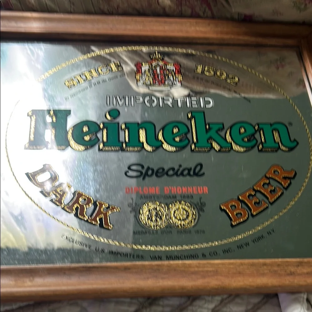 Brytone vintage Heineken special dark beer mirror picture